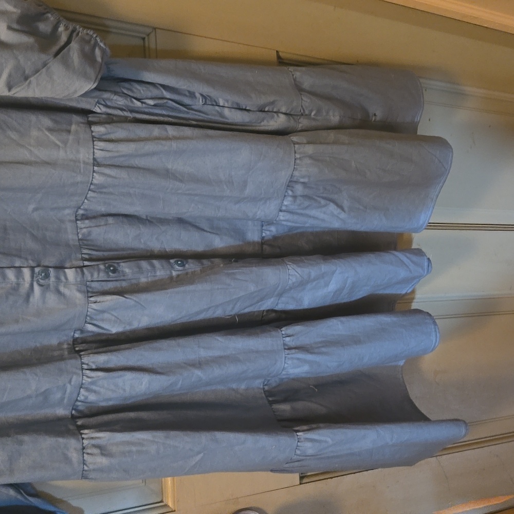 ZENANA SAGE GREEN A LINE DRESS w/POCKETS NWOT P2P 25" - Picture 3 of 5